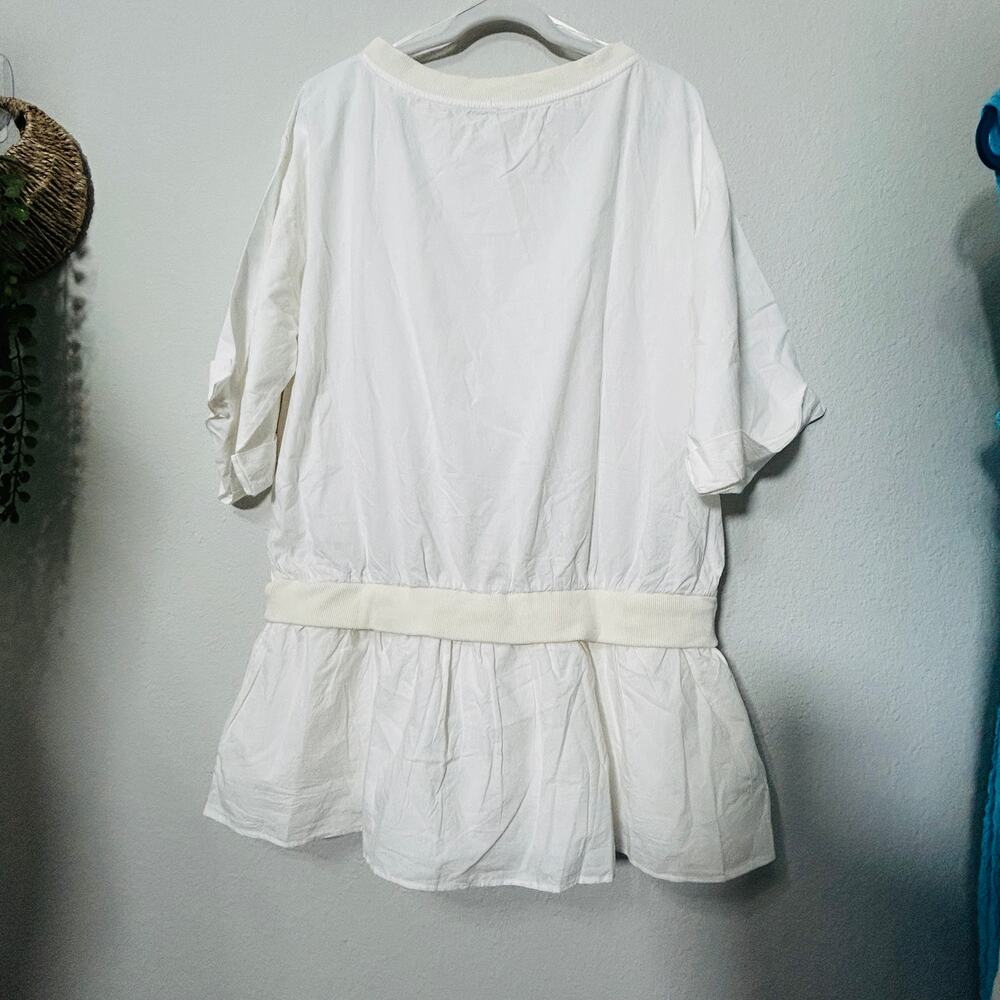 NEW Free People Astrid Optic White Shirt Dress Drop Waist Size Small Womens - Picture 3 of 15